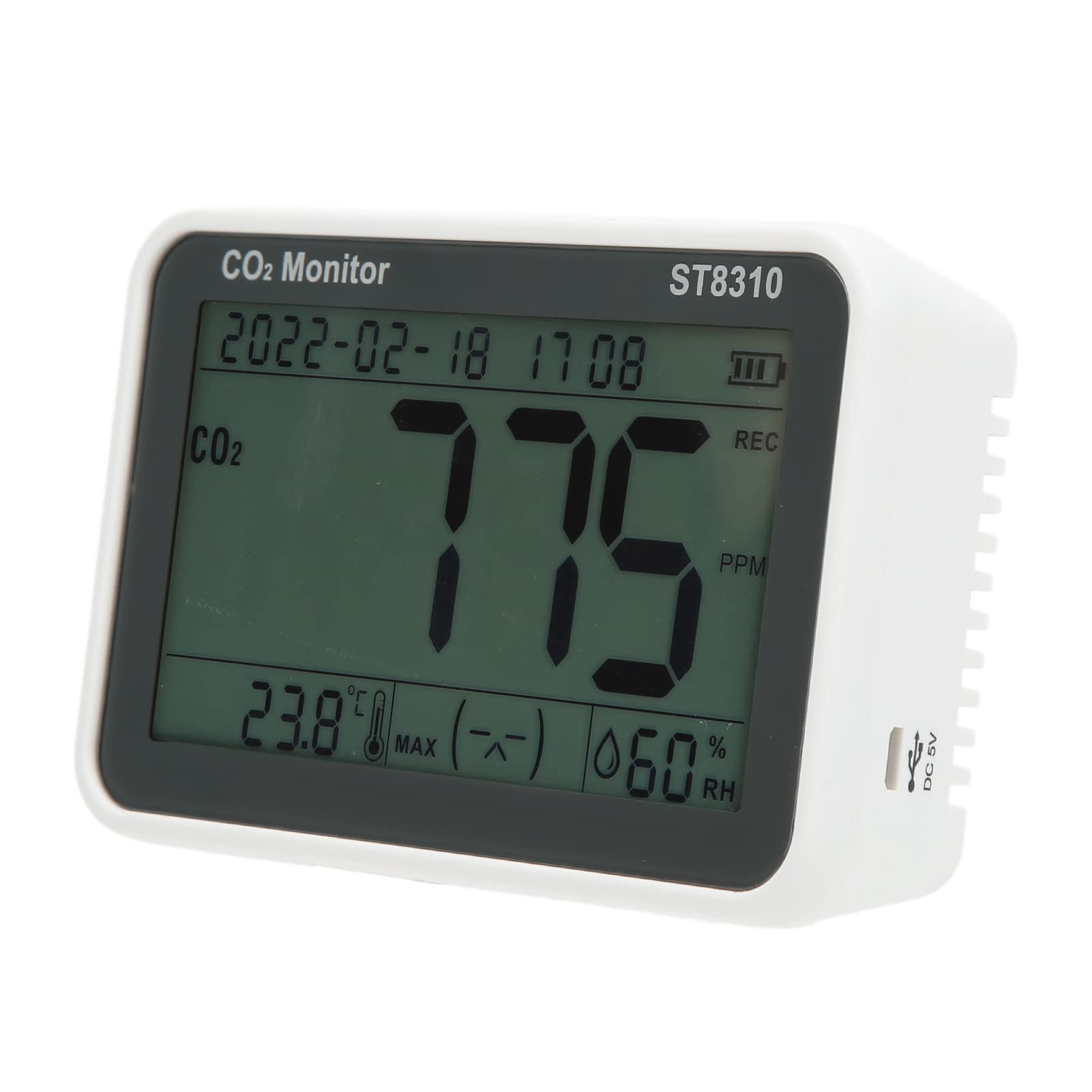 ViaGasaFamido Luftqualitätsmonitor LCD CO2-Detektor Te