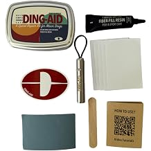 Surfboard Repair Kit with Ding Tape - Fiberglass UV Resin, Repair Film, Sandpaper & UV Light for Epoxy & PU Boards, Kayaks, SUP, Gelcoat | Ding Repair Kit for All Skill Levels