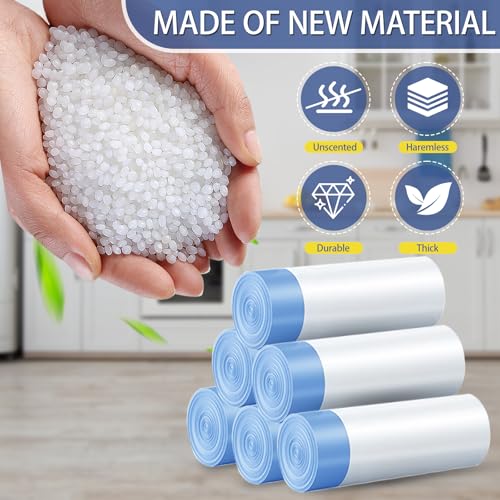 T.FORING 10 Gallon Trash Bags with Drawstring - 120 Count Heavy Duty 1.2 Mil Garbage Bags 38 Liter Unscented White Kitchen Bin Liners for Home & Office - Image 5