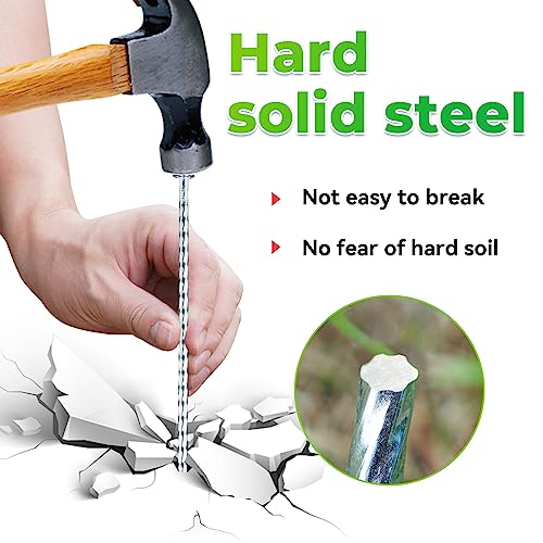 EISENSP 6.3-Inch Galvanized Heavy-Duty Landscape Stakes, (150-PACK) Spiral Metal Turf Spikes for Artificial Grass, Paver Edging, Weed Barrier, Securing Fences and More - Image 6
