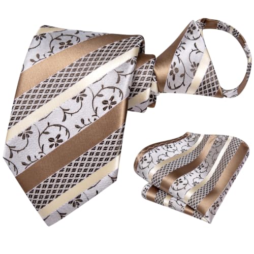 Image of Hi-Tie Boys Tie Pre-Tied Pocket Square Set Adjustable Kids Neckties Age 7-11 Years School UniForm Graduation