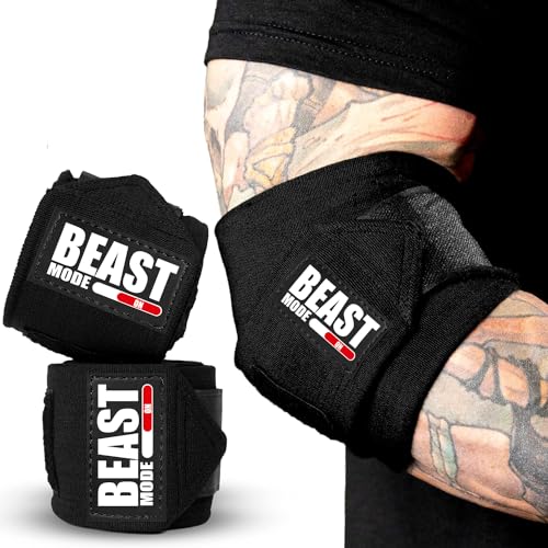 STEIGEN FITNESS BEAST MODE Elbow Wraps for Weightlifting Elbow Support For Gym Elbow Straps for...