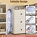 Seefoo Foldable Toy Storage Basket with Zipper Lid & Handles - Collapsible Stuffed Animal Organizer Bin, Space-Saving Lightweight Toy Chest for Baby, Kids, Nursery, Living Room - Animal Print, Gray