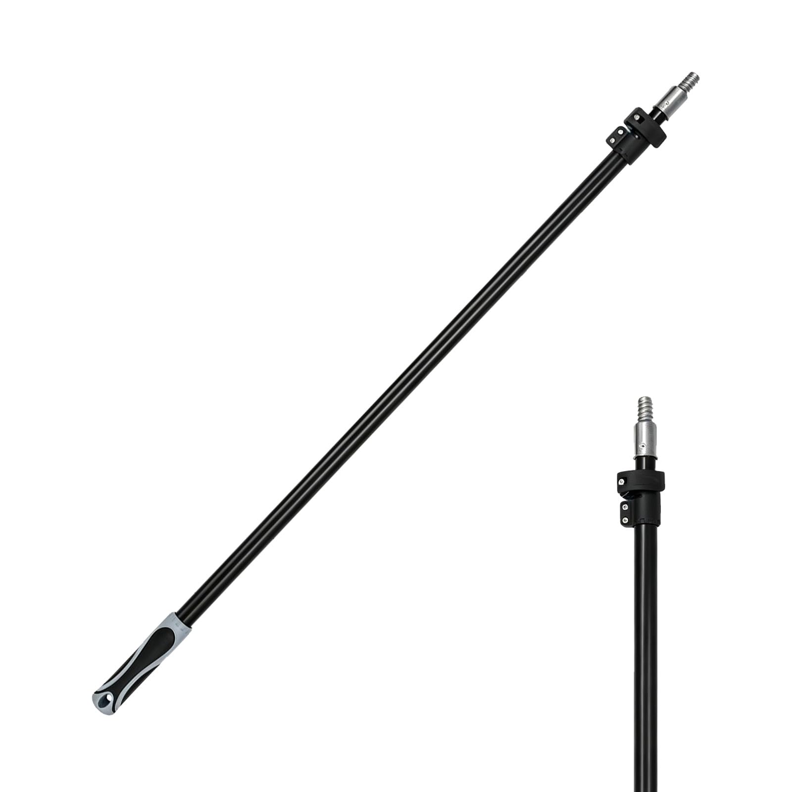 Bastone Telescopico Alluminio, Palo Telescopico Multiuso | Filettatura Universale, Albero Robusto, Impugnatura Antiscivolo per Pittura, Spolvero, Tergivetro e Scopa(2m/6.6ft)
