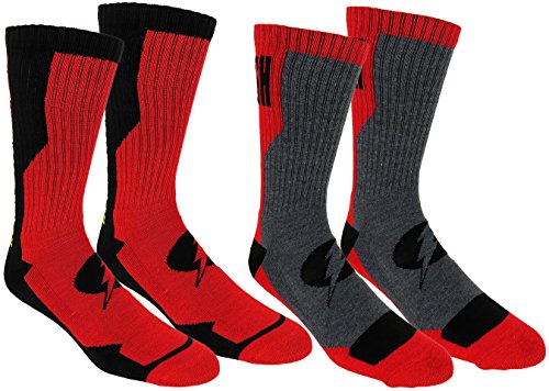 DC Comics Flash Athletic Crew Socks 2 Pair Pack (One Size, Red/Black/Yellow)2