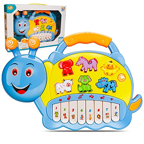 HOMETTER Educational Baby Musical Toys, Snail Electronic Kids Musical Instruments Keyboard Piano Light Up Baby Toys, Infant Early Educational Development Toy