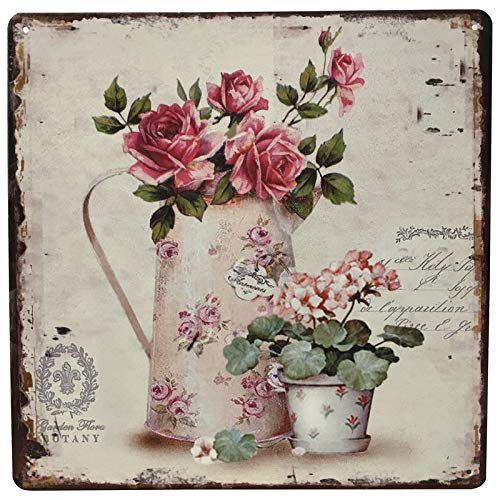 CHEMIN DE CAMPAGNE Plaque Pub Déco Rétro en Métal Fer Garden Flora 30 cm x 30 cm x 0,1 cm