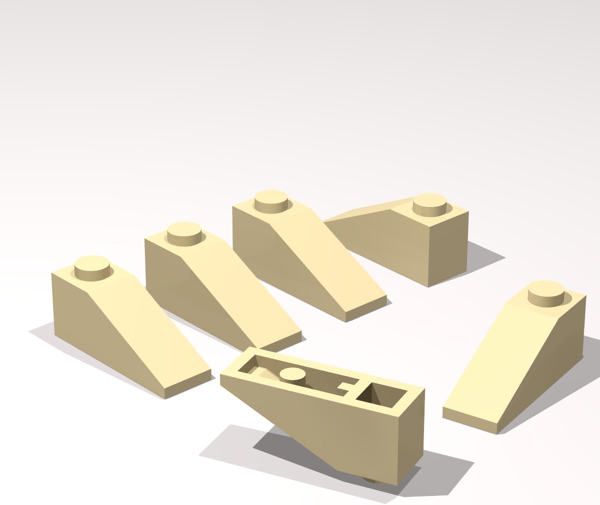 Classic Building Slope Bulk, Slope 33° 3x1 200 Piece, Compatible with Lego Parts and Pieces:(Colour:Tan)