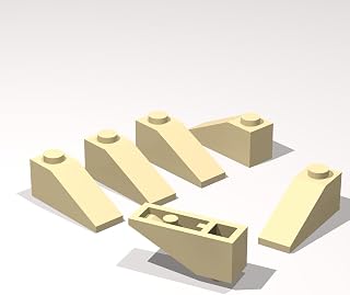 Classic Building Slope Bulk, Slope 33° 3x1 100 Piece, Compatible with Lego Parts and Pieces:(Colour:Tan)