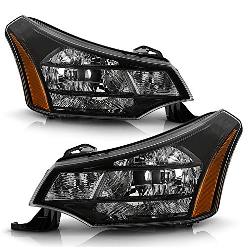ACANII - For 2008 2009 2010 2011 Ford Focus S SE SES SEL w/Black Trim Headlights Headlamps Assembly Pair Set Left+Right