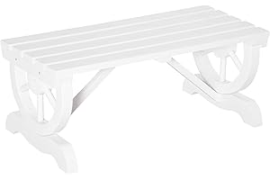 Outsunny 2-Person Classic Wooden Garden Bench with Wagon Wheel