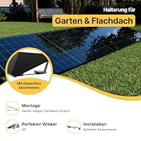 Solakon 900W Balkonkraftwerk mit Halterung (Flachdach) - Balkonkraftwerk 800W komplett Steckdose - 800 Watt Wechselrichter - Solaranlage Komplettset - 450W bifaziale Solarmodule inkl Zubehör 10m Kabel – Ansicht 5