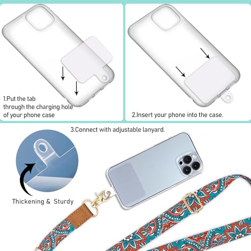 Image of Piefly Cell Phone Lanyard Crossbody Wrist Strap Adjustable for Women Boho | Travel Daily Cruise, Around the Neck, Hands-free, Universal, Fit Keys ID badge, Accessories, Compatible with Most Smartphones