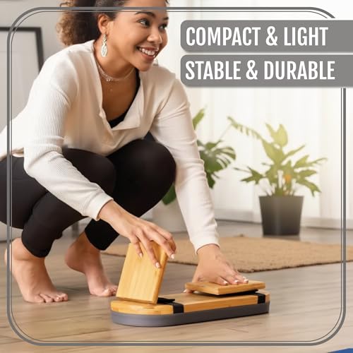Meditatiebank Opvouwbaar 44x18 cm incl. Kussen Ergonomische Bamboe Yogahocker Duurzame Meditatiebank voor Mindfulness & Knieontlasting - Afbeelding 5
