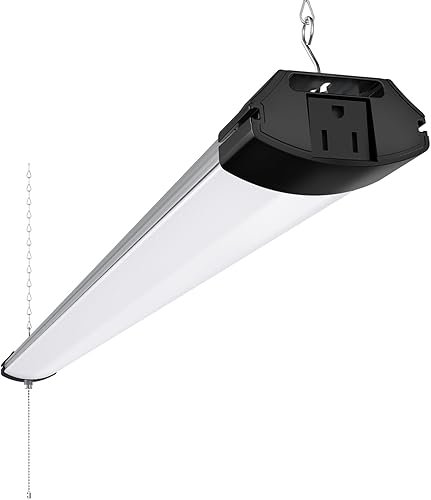 Barrina BS84 - Luz LED para taller, 10000 lm, 84 W, 4 pies, 6500 K para taller, sótano, colgante o montaje empotrado, disipación de calor con