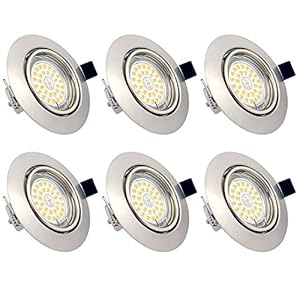 Spot LED Encastrables Plafond, 6 Pack 7W Ampoule GU10 Spots de Plafond Blanc Chaud 3000K 600LM Lampe Plafonnier 30°Orientable 120°d éclairage 220V pour Salon Cuisine Escaliers Magasin