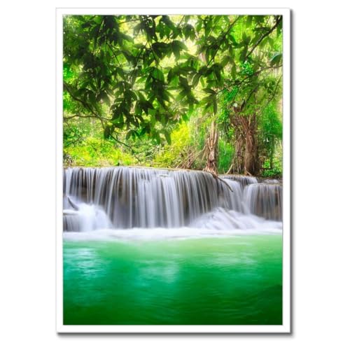 Poster Cascade en Thaïlande cadre noir 50x70 cm pour salon zen