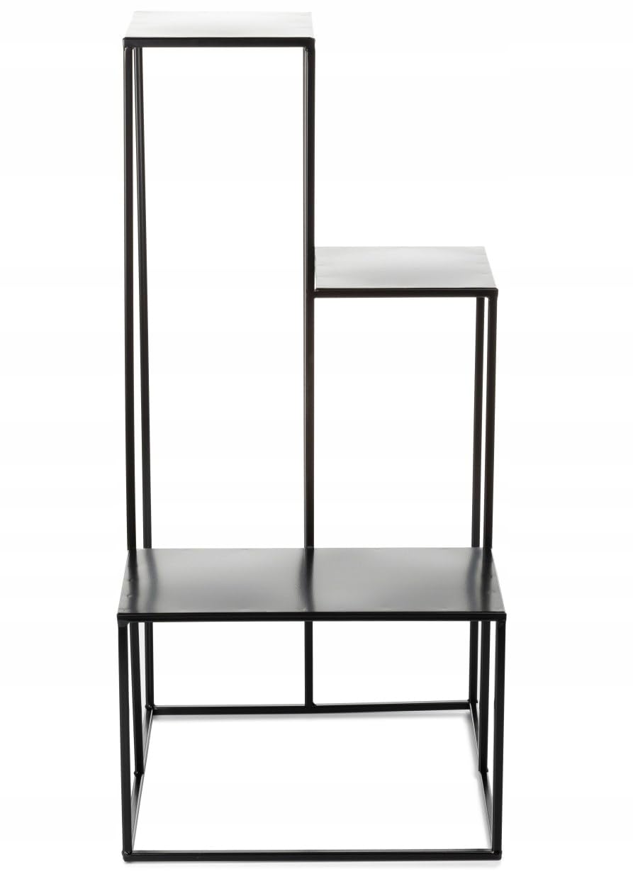 Supporto per fiori per 3 fiori, 85 cm, nero, in metallo, per piante, per piante e fiori, decorazione industriale