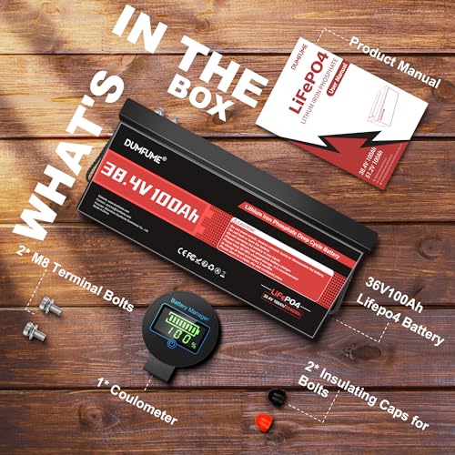 Image of 36V 100Ah LiFePO4 Lithium Battery Built-in 200A BMS & 15000 Cycles,3840W Motor Support,High Energy Density Golf Cart Battery,RV,Home Energy Storage,Off-grid Applications