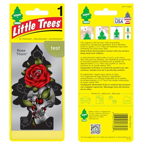 Image of Little Trees Rose Thorn Air Freshener (Pack of 3) | Bold Floral Fragrance | Iconic Tree Hanging Design | For Car, Home, Wardrobe | Imported from USA