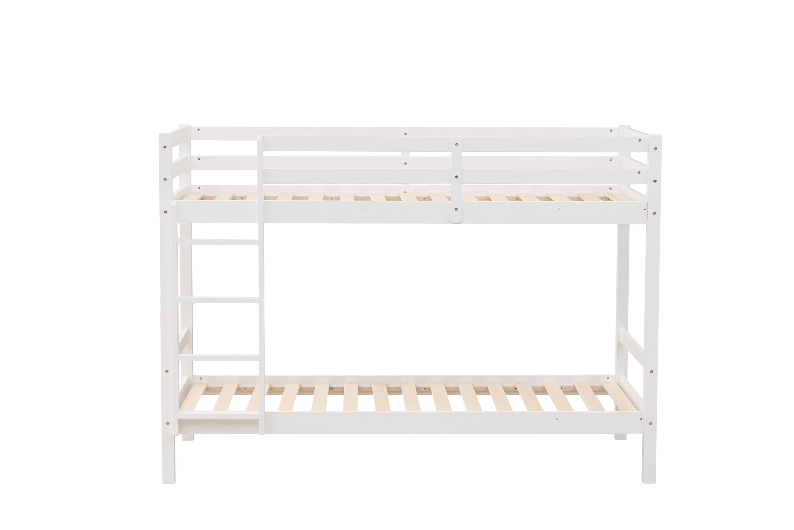 Mobelcenter, Litera Olivia de Pino Macizo Reversible, Blanco, 90x190 cm, con Somieres Incluidos, para Habitaciones Infantiles y Juveniles, Medidas: Ancho: 198cm x Fondo: 97cm x Alto: 140cm (1615)