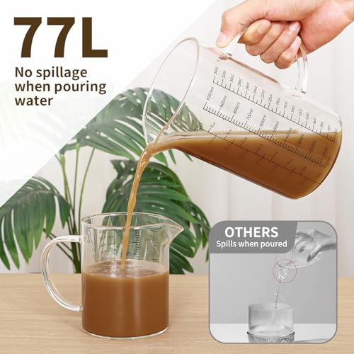 Set de vasos medidores de vidrio 1000 ml y 350 ml miniatura 2