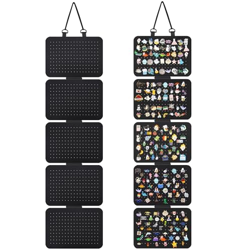 Hanging Enamel Lapel Pin Display Panels Organizer With 5 Looseleaf Board Pieces, Brooch Pin