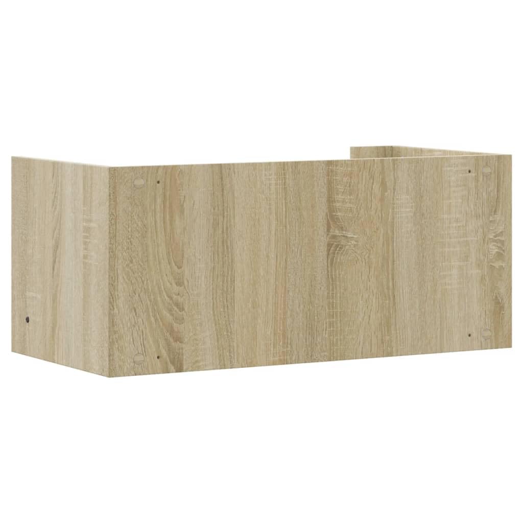 Estantería de pared de roble Sonoma, 70,5 x 35 x 30,5 cm, material de madera, estantería flotante para baño con barra colgante, ahorro de espacio para dormitorio