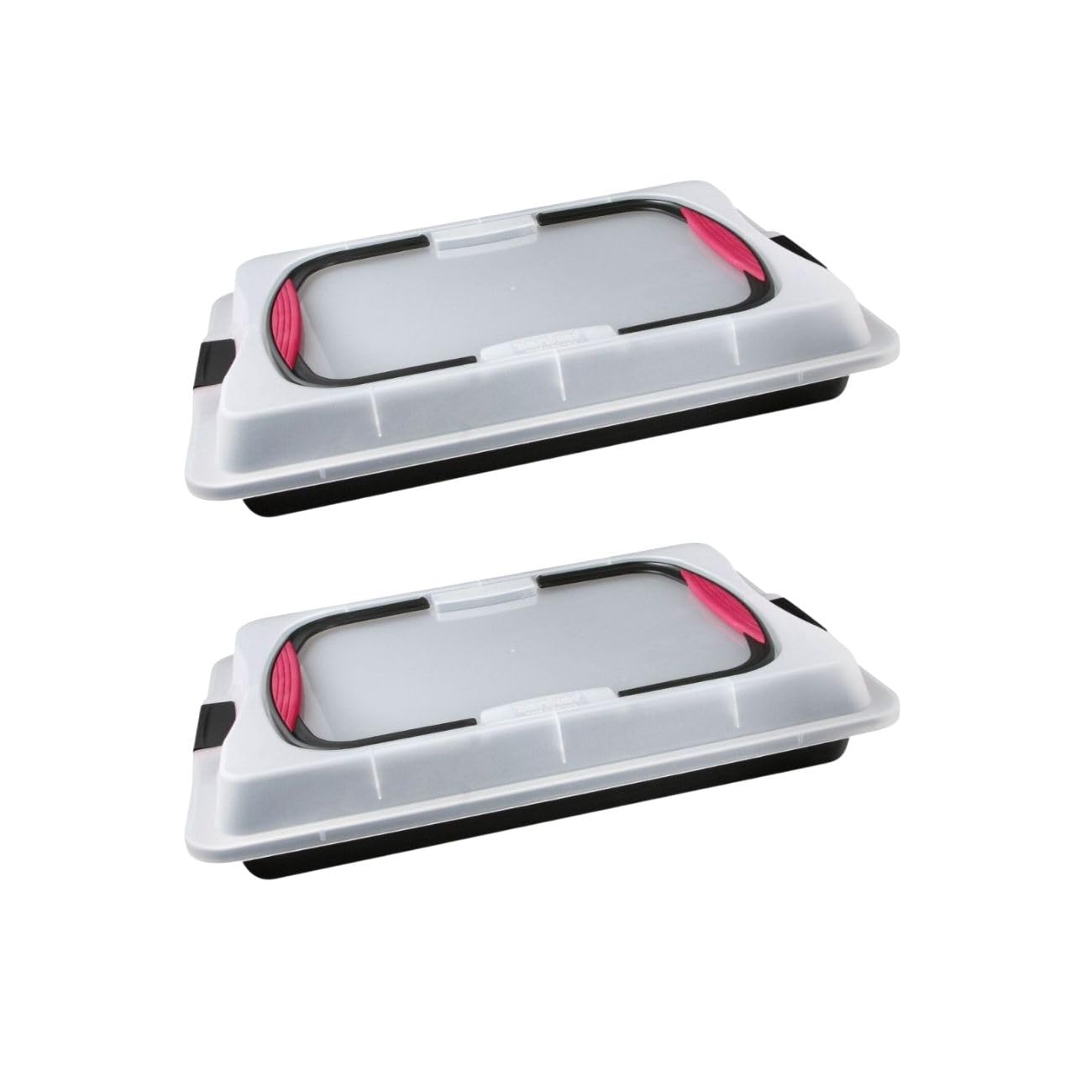 Zenker Lot de 2 plaques à pâtisserie avec couvercle 42 x 29 cm | Cuisson et transport faciles, Couvercle amovible, Format 42 x 29 cm, Acier robuste, Lot de 2, Moule à gâteaux, Inox