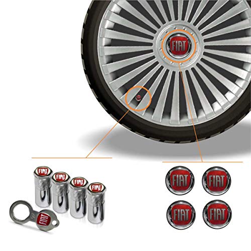 Jogo Calota Aro 14 Europa Premium Fiat + Emblema Resinado + Tampa Ventil Antifurto (Palio Uno Punto