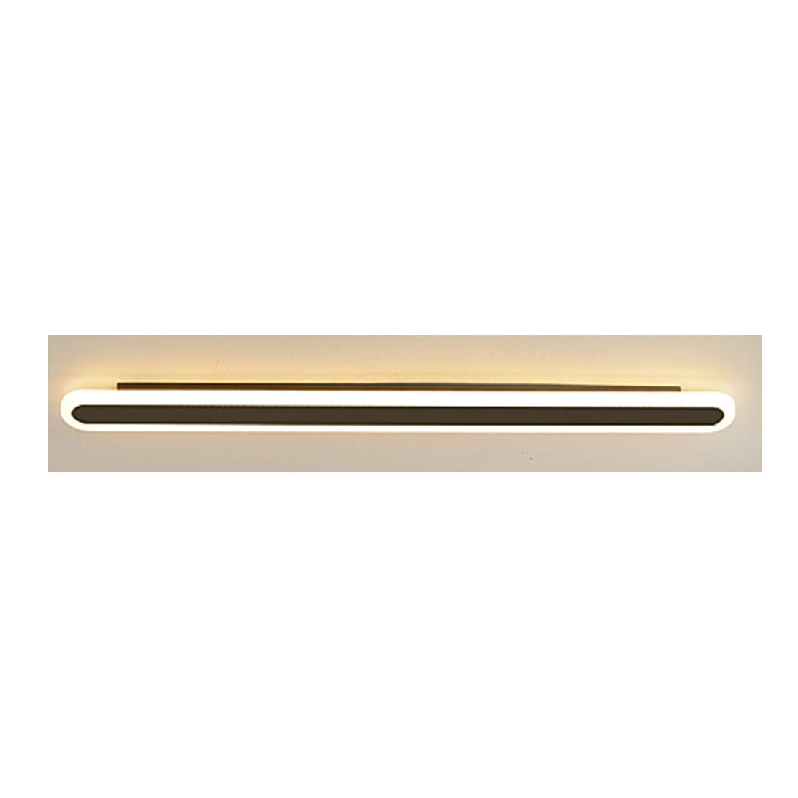 BDSHL LED Wall Lamp Black Shell Rectangular Line Lamp Simple Modern Home Decoration Bedside Lamp, Three-color Dimming (Color : Tricolor, Size : 120)