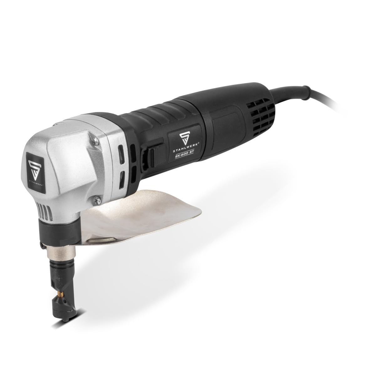 STAHLWERK Grignoteuse BK-600 ST 600 W 2000 tr/min tête rotative 360° profondeur de coupe 2,5 mm cisaille à tôle électrique