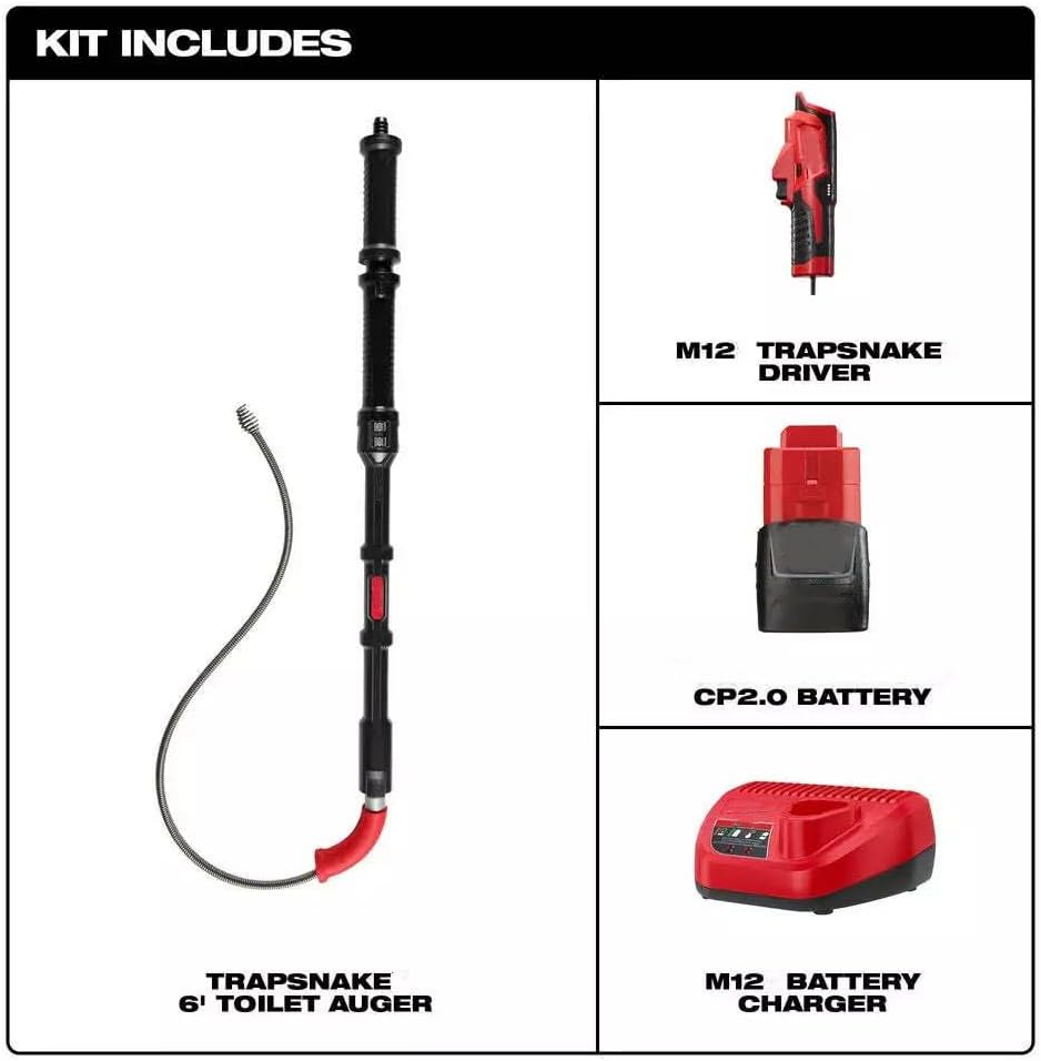 Toilet Auger, Auger Toilet, Snake Toilet Auger, for Milwaukee 3576-21 M12 6 Inches Toilet Auger Kit