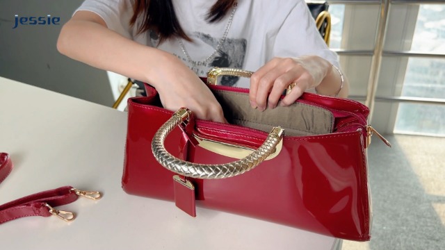 Amazon.com: jessie Patent Leather Structured Shoulder Handbag