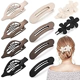 10 Pcs French Flat Hair Clips for Women - 3 Styles Non-slip Flat Claw Clips Matte Hair Claws for Thin Thick Hair