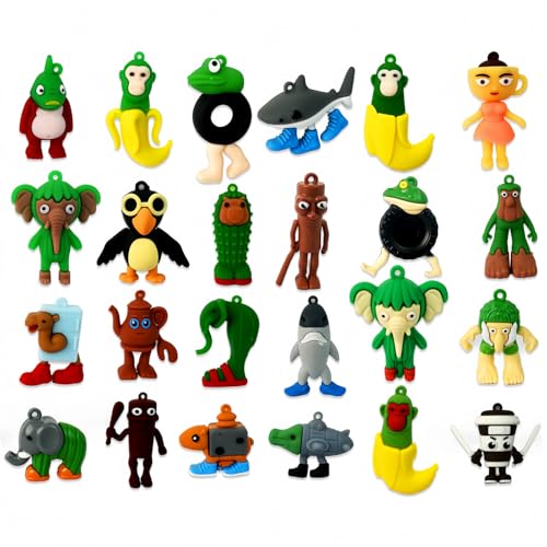 BubblyJoy Italian Brainrot, Tralalero Tralala, Tung Tung Tung Sahur 24 Viral Animals, Funny Animals 2.5", Decorations Gifts for Fans Office Room Figurine Decor