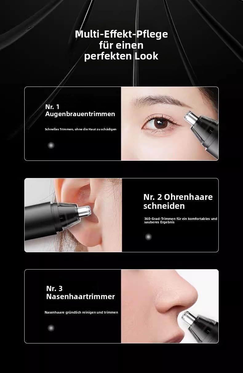 Mr Bold Elektrischer Nasenhaartrimmer 2026. (Schwarz)