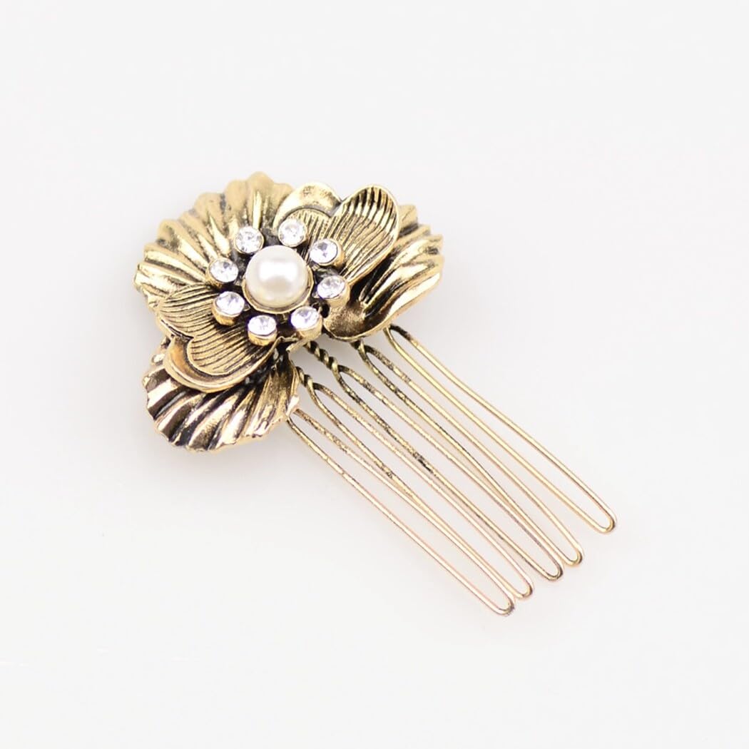 Lot de 5 peignes à cheveux vintage en acrylique pour mariage