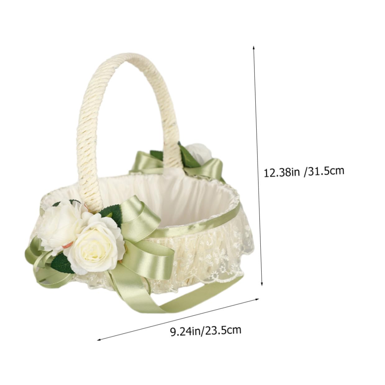 Cabilock Panier de Demoiselle D'honneur Mariages Petit Panier Rustique pour Demoiselle D'honneur Décoratif à Fleurs pour Cérémonie de Mariage