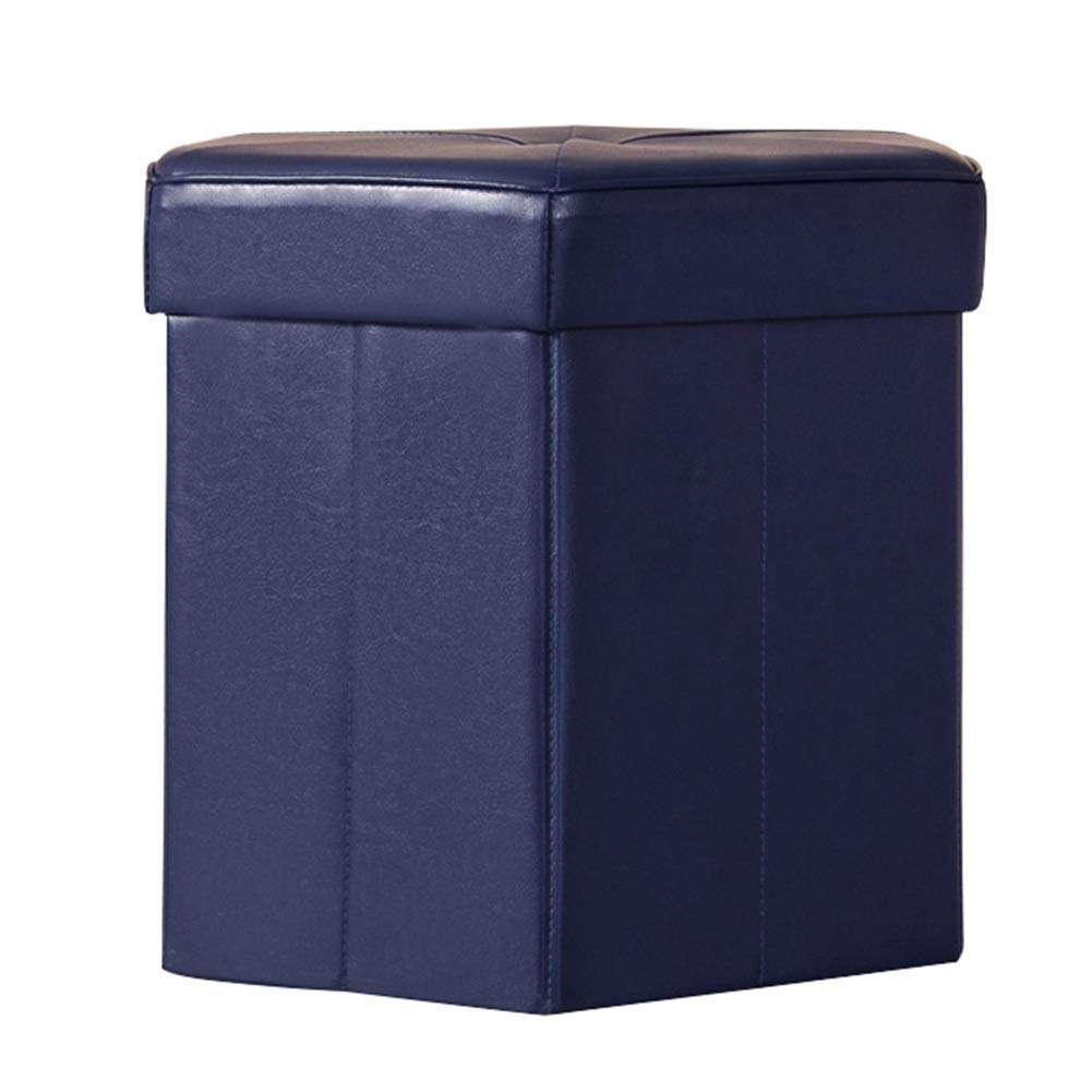 Coussin et repose-pieds pliable en bois massif bleu 43X39 pas encombrant