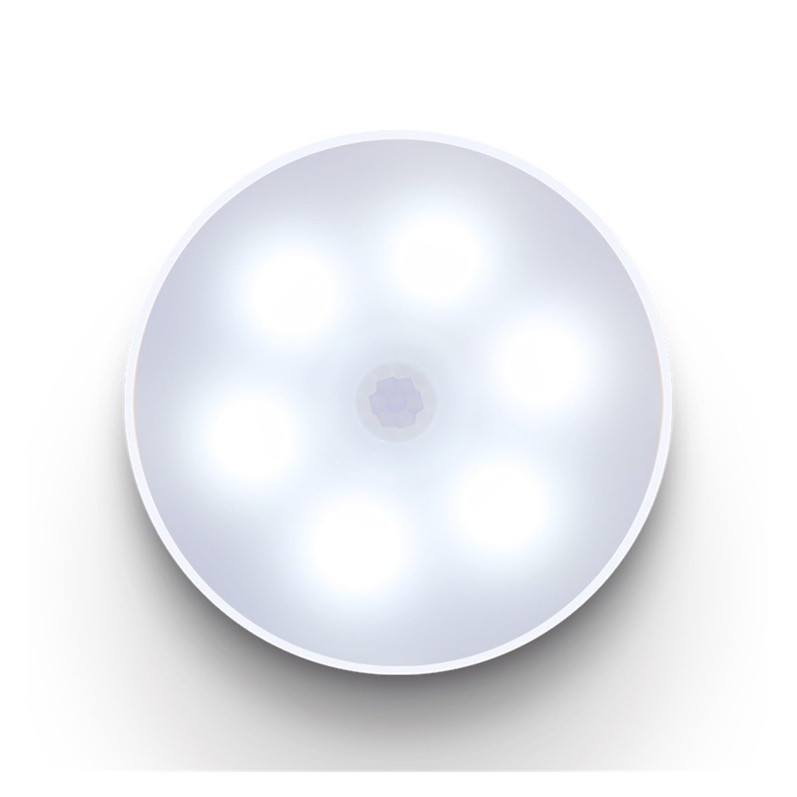 Unterschrank Leuchten LED-Nachtlicht Mit Bewegungsmelder, USB Wiederaufladbar, Rund, Quadratisch, Nachtlichter For Schlafzimmer, Kleiderschrank, Küchenschrank, Induktionsbeleuchtung(Round white)