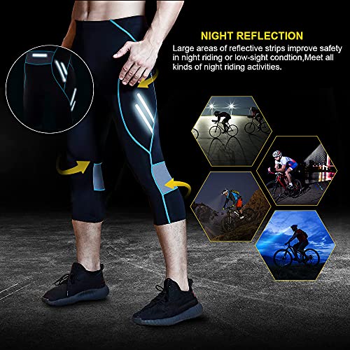 Herren 3/4 Radhosen MEETWEE – Fahrradhose für Herren mit Sitzpolster