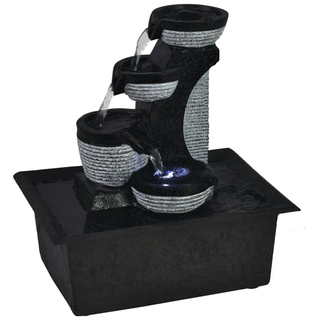 Fontaine d'intérieur avec Lampe LED en résine synthétique pour décoration Zen et Relaxation, Cascade à Cascade, Ambiance apaisante, adaptée aux espaces intérieurs et terrasses extérieures