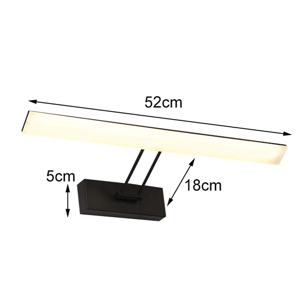 Lampe Miroir Salle Bain, luminaire LED pour Miroir courtoisie, luminosité intérieure réglable à 240 degrés, lumières Miroir Bain pour Armoire à Miroir, Toilettes, Dressing