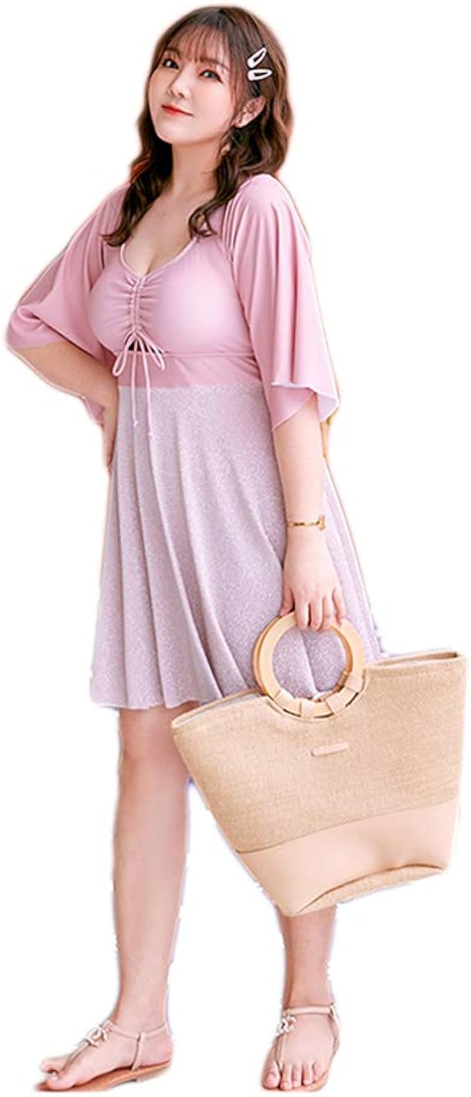 水着 体型カバー 痩せる ぽっちゃり 大きいサイズ 3点セット 3xl 韓国 ビキニ レディース