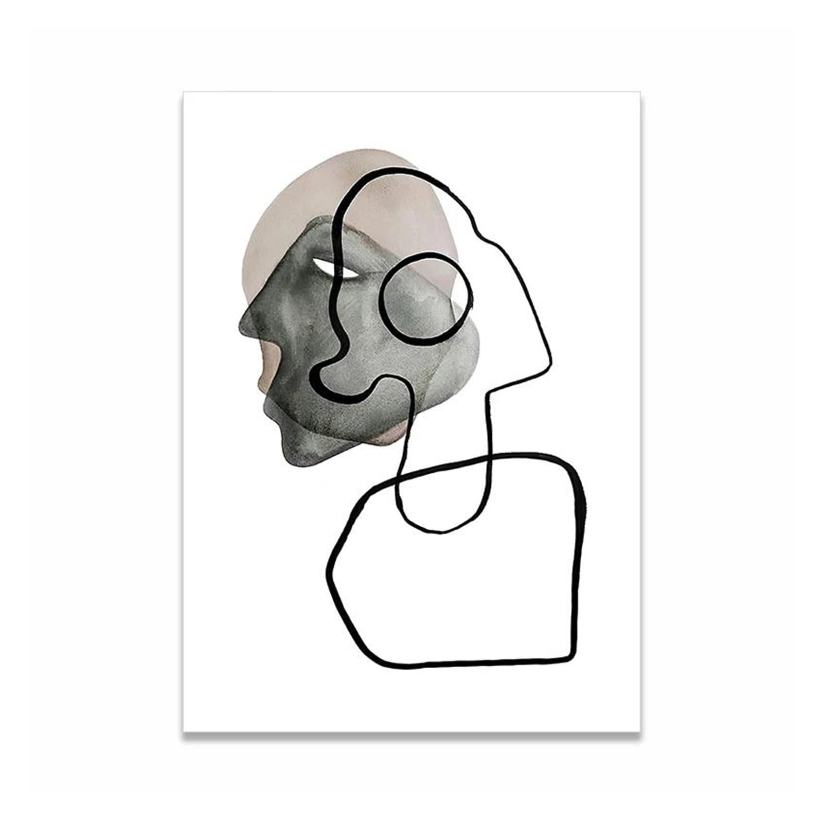 Toile de portrait abstraite pour habiller un grand mur de salon
