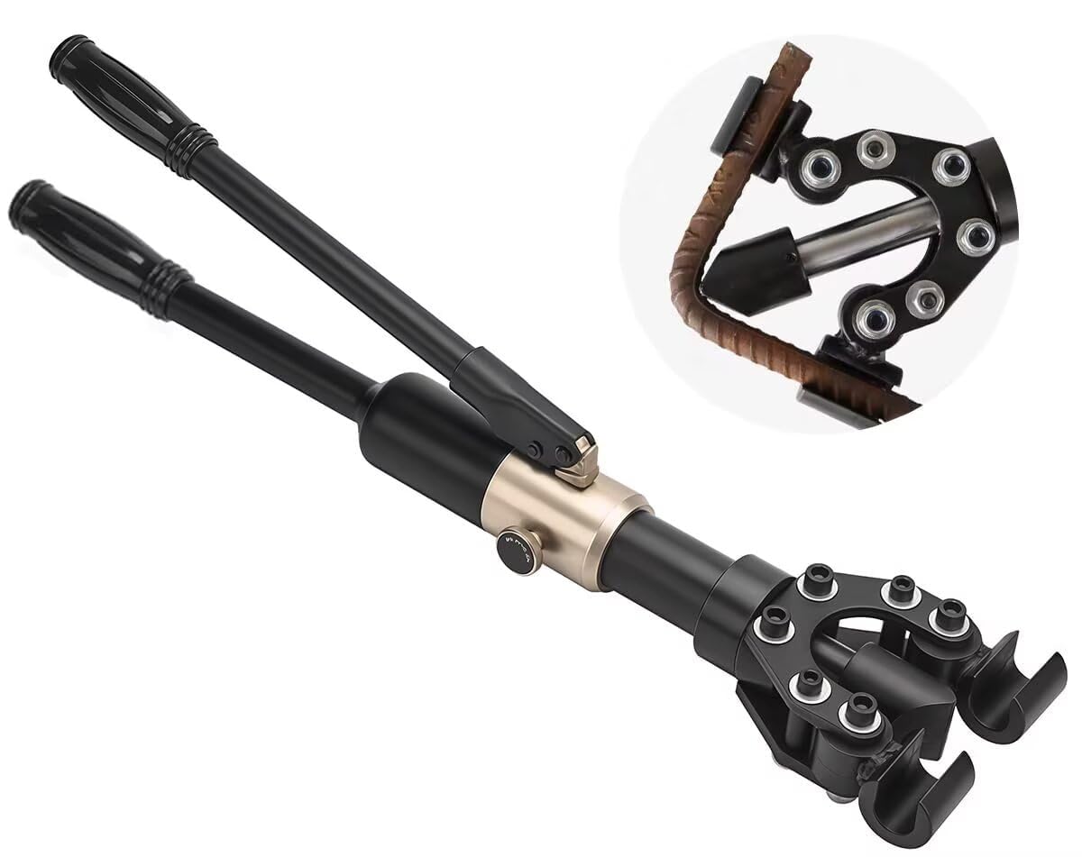 Pekaro 鉄筋ベンダー 手動式 鉄筋曲げ 油圧式 ベンダー 曲げ 工具 14mm~18mm 曲げ角度0-90° 重い鋳鉄構造 コンパクト 軽量設計 業務効率化 建築現場・鉄筋加工・機械整備用（64*14.5cm）