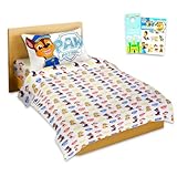 Paw Patrol Sheet Set Best Boys - Bundle of Paw Patrol Bedding Including: Flat Sheet, Fitted Sheet, and Pillowcase for Twin Bed Plus Stickers, More for Kids