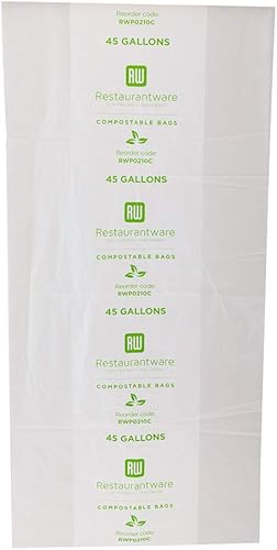 Miniatura 2 de Restaurantware Bolsas de basura ecológicas de 45 galones, 100 bolsas de basura biodegradables, compostables, resistentes, bolsas de basura de