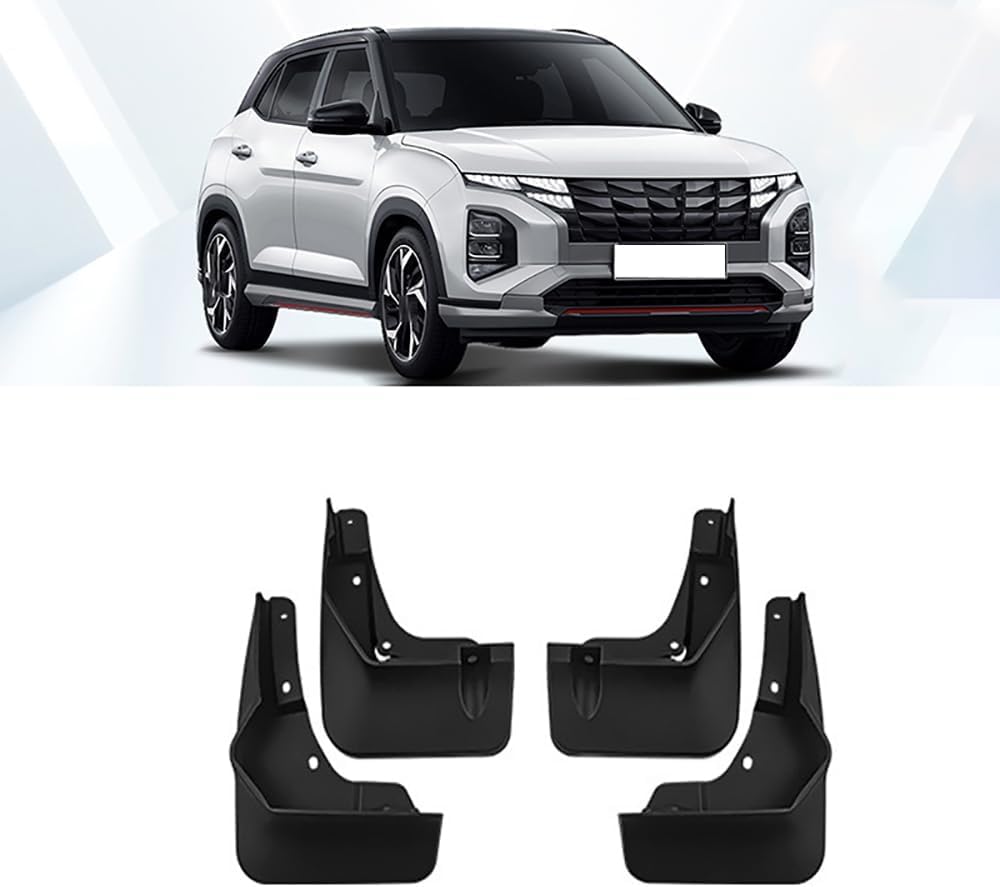 WeiYH No Drill Mud Flaps for Car Front Rear Wheel for Hyundai Creta Prime 2022-2023